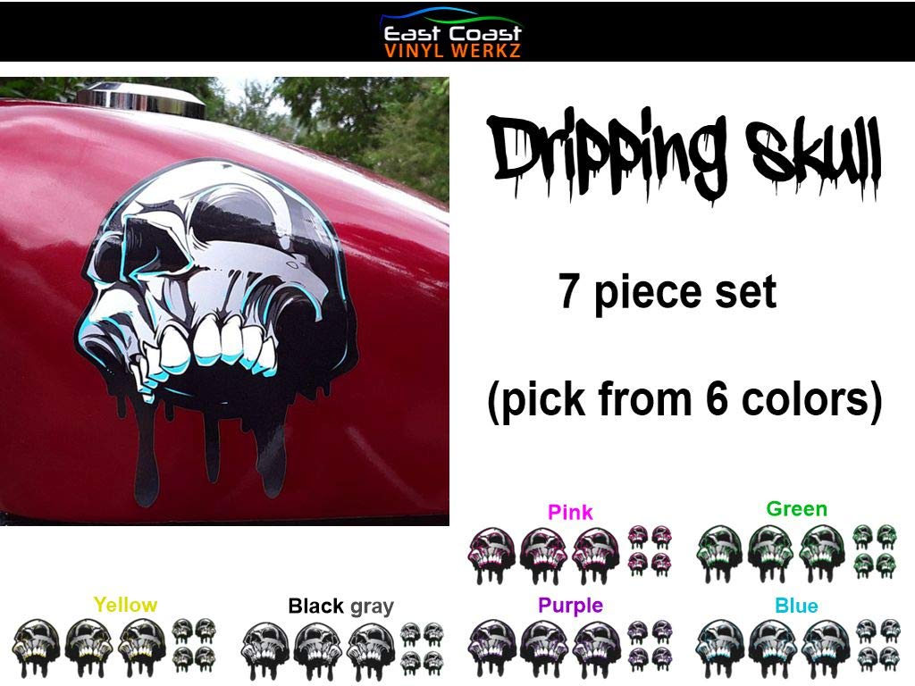 Amazon.com - Dripping Skull Motorcycle Tank Fender Fork Decals 7